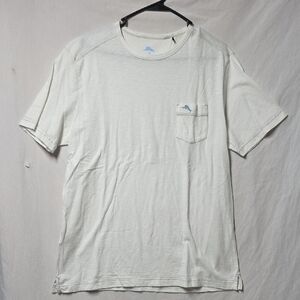 Tommy Bahama Off White Front Pocker Short Sleeve Tee Small